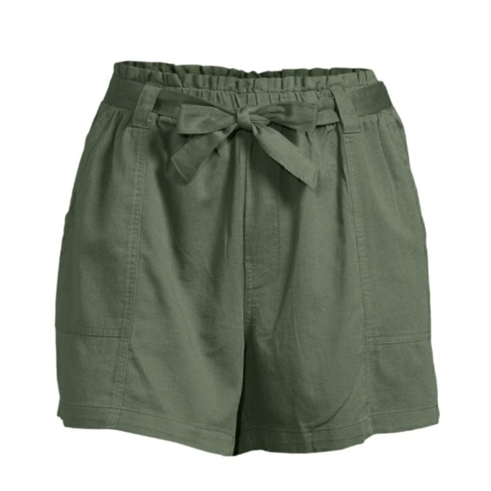 WOMEN'S PLUS SIZE Paperbag Belted Shorts